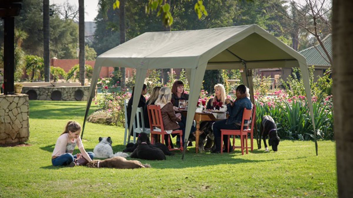 Gazebo set up outside